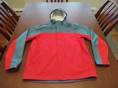 Marmot Jacket Mens Large Full Zip Red Blue Gray Precip Rain Jacket Waterproof EU • $39.99