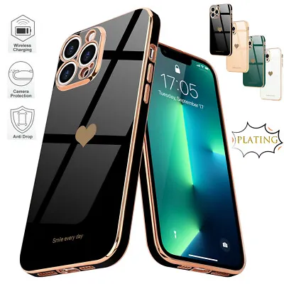 $7.99 • Buy Girl's Cute Heart Shockproof Case Cover For IPhone 12 13 Pro Max 11 XR 8 7 SE