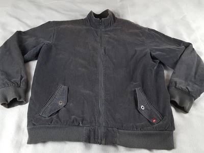 $55 • Buy Quiksilver Mens XL Gray Corduroy Fleece Lined Full Zip Heavy Jacket Coat