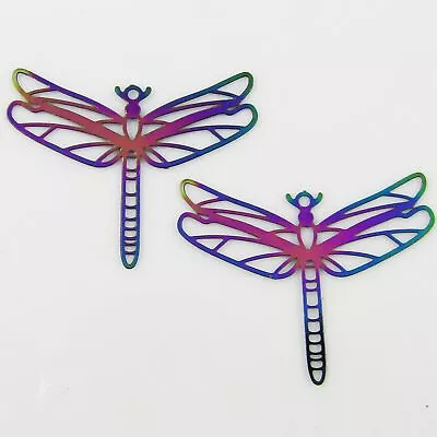 Bulk 6pce Laser Cut Dragonfly Charm Pendant Earring Component SSteel 22x29mm • $8.99