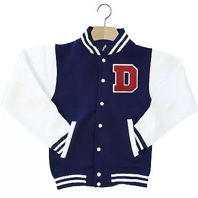 Varsity Baseball Jacket Unisex Personalised With Genuine Us College Letter D • £39.95