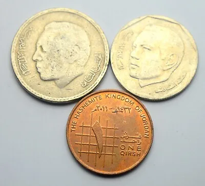 Morocco & Jordan Lot Of 3 Coins 1980-2002 Set • $6.79