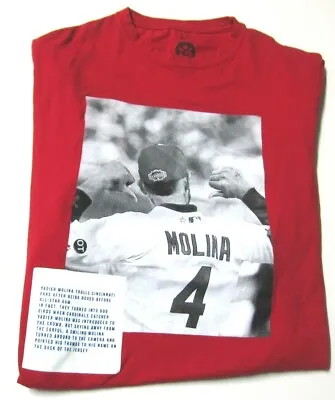 Yadier Molina 4 St. Louis Cardinals Hands Of Gold Mens Large Red T-Shirt MLB • $24.88
