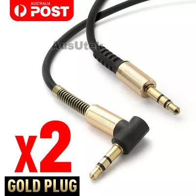 2x Aux Cable 3.5mm Male To Male Cord L-Shaped Right Angle Car Audio Headphone • $8.95