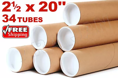 2.5 X 20  Kraft Tubes Poster Document Graphics Mailing Shipping Packing Tube 34p • $68.95