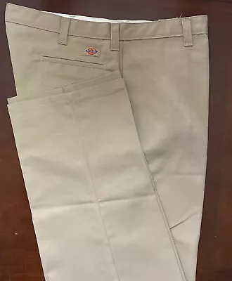 Dickies LP812DS Industrial Beige Work Pants Men's 40x34 Flat Front Relaxed Fit • $5