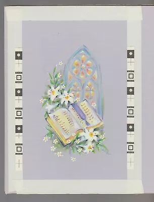 EASTERTIDE PEACE Flowers Church Window W/ Bible 8x10  Greeting Card Art #E2713 • $34.14