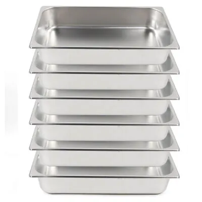 6-Pan Full Size 4  Deep Steam Table Pans Bain-Marie Catering Kitchen Buffet Pan • $34.78