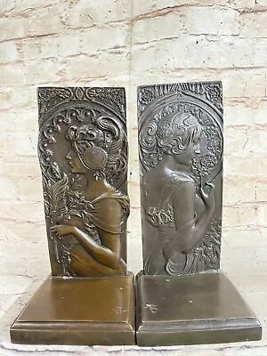 Original Milo Bookends Art Nouveau Book Ends Bronze Home Office Decoration • $199.50