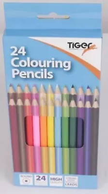 24 Premium Quality Colouring Pencils Set High Quality Drawing Kids Adults • £2.90