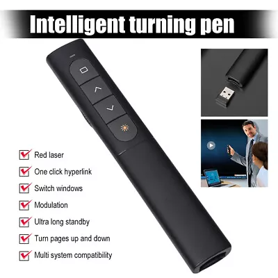 PowerPoint Presentation Laser Pointer Wireless Remote Control PPT Clicker Pen • £8.27