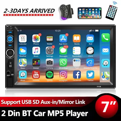 7  Double 2 DIN Car IOS/Android MP5 Player Bluetooth Touch Screen Stereo Radio • $29.99