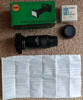 Rowi Zoom Slide Duplicator + Plus Cobra T-2 Mount Pristine Con 2x Magnification • £20