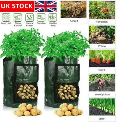 £4.99 • Buy 2 Pcs Growing Bags Tomato Potato Peanut Planting Bag Vegetable Planter Container