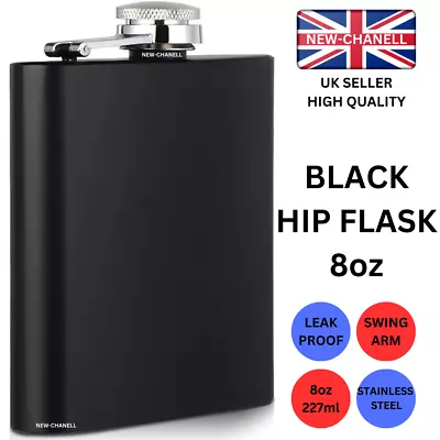 Hip Flask 8oZ Stainless Steel Whisky Alcohol Drink Pocket Gift Wine BottleVodka • £5.99