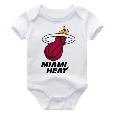 Miami Heat Basketball Baby Bodysuit Shirt Infant NBA Outfit Newborn Kids Jersey • $13.99