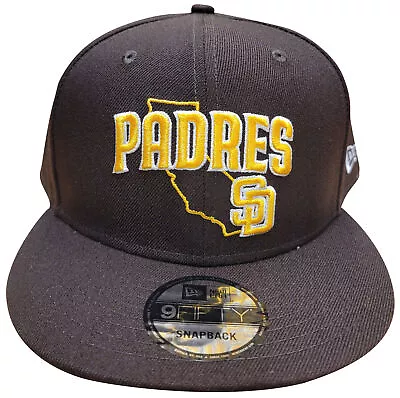 Men's New Era 9Fifty MLB San Diego Padres Brown/Yellow Logo State Snapback • $29.95