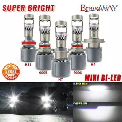 H4 9005 9006 H7 H11 Mini LED Headlight Bulbs Projector Hi/Lo Bright 40000LM 200W • $42.98