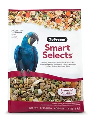 ZuPreem Smart Selects Parrot Food  Macaw Cockatoo Large 4lb Seed Pellet  • $34.99