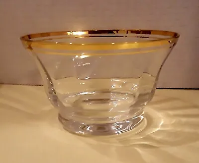 Vintage MIKASA JAMESTOWN Crystal Gold Rimmed Bowl • $45