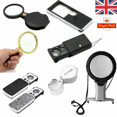 UK 3X 5X 6X 10X 30X 60X 90X Pocket Magnifying Jeweller Magnifier Glass Eye Loupe • £3.48