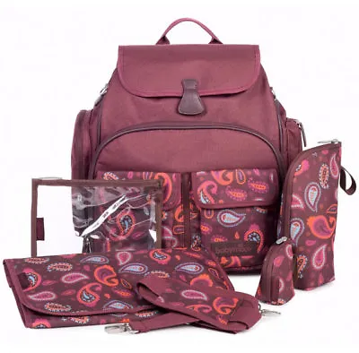 Babymoov Glober Rucksack Changing Bag With Changing Mat Side Pockets  In Cherry • £29.99