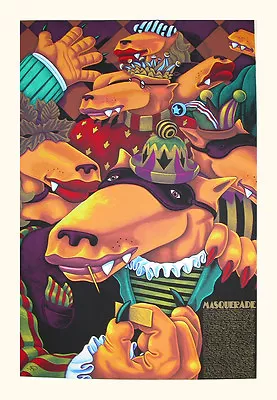 Markus Pierson  Masquerade  Hand Signed Limited Edition Fine Art Serigraph • $795