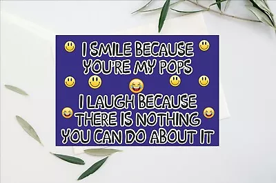 Funny Pops Card - I Smile Because I Laugh - Novelty Greetings Card - Birthday • £4.15