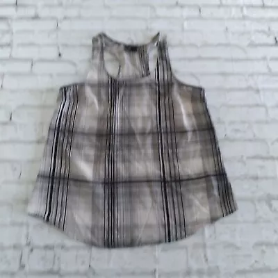 Mossimo Womens Top Small Black White Plaid Sleeveless Blouse Tank  • $11.19