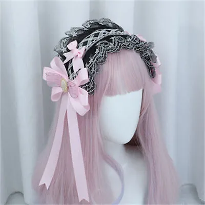 Vintage Gothic Lolita Headband Hairband Sweet Lace Elegant Bow Cosplay Maid Girl • $11.96