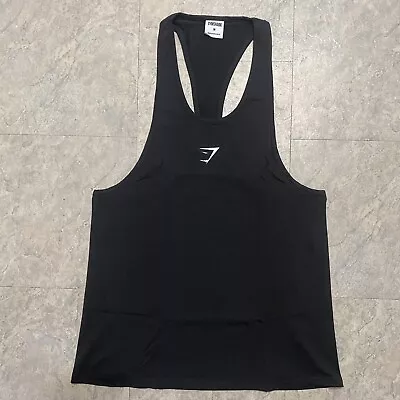 Gymshark Critical 2.0 Stringer Tank Top Logo Racerback Gym Top Black Mens Medium • $19.94