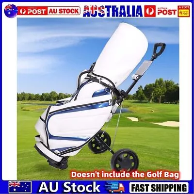 Foldable Golf Buggy Trolley Cart Push Pull 2 Wheels Steel Golf Club Cart AU • $88.99