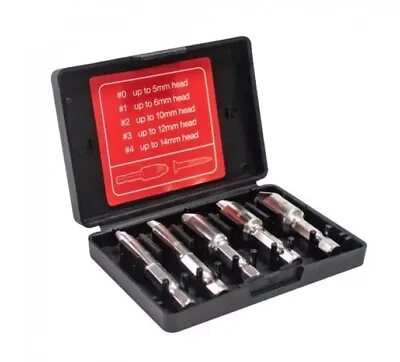 5pk Broken Screw Extractor Remover Set Easy Out Damaged Stripped Drill Bits Bolt • £9.43