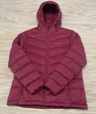 Women’s Eddie Bauer EB650 Down Puffer Jacket Coat Size Adult Large Maroon Red • $19.99