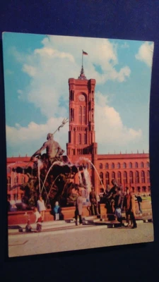 £0.87 • Buy Beautiful Older Postcard Gdr Berlin East Red City Hall Neptune Fountain Alex Gel. 1974 Bo283