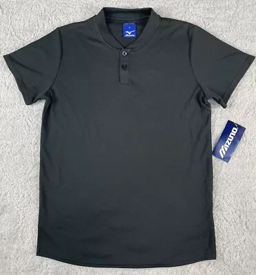 Mizuno Baseball Softball Youth Large Classic 2 Button Jersey Shirt Black NWT • $10