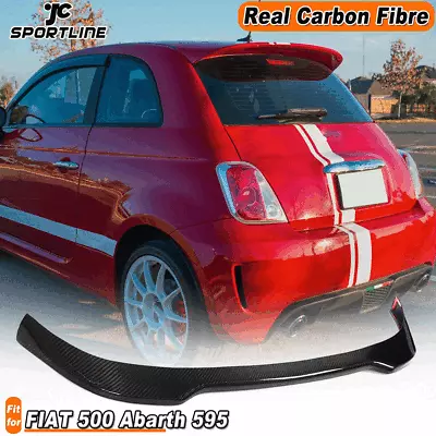 For FIAT 500 Abarth 595 2010-2020 Real Carbon Fiber Rear Roof Trunk Spoiler Wing • $265.09