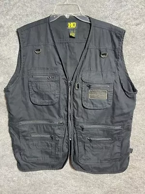 HQ Issue Tactical Utility Vest Mens XL Pockets Military Full Zip Black • $26.99