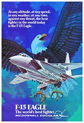 F-15 Eagle McDonnell Douglas 1977 Advertising Poster • $19.95