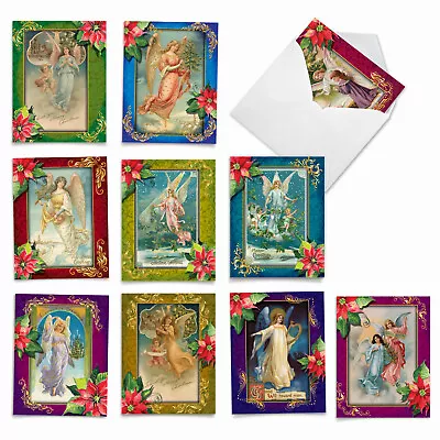 10 Assorted Merry Christmas Note Cards With Envelopes - CHRISTMAS ANGELS • $11.98