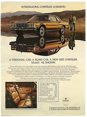 Introducing Chrysler LeBaron 1977 Full-Page Vintage Print Ad • $5.95