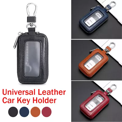 Leather Universal Car Remote Key Fob Chain Zipper Wallet Holder Bags Case Cover • $9.78