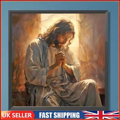 Paint By Numbers Kit On Canvas DIY Oil Art Jesus Picture Home Wall Decor 40x40cm • £8.89