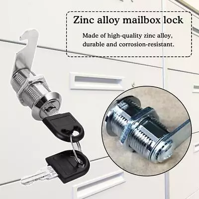 16-40mm Cam Lock Door Barrel With 2 Key Drawer Cabinet Mail-Box Cupboard DE • £2.48