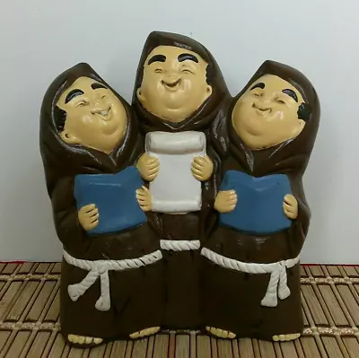 Three Caroling Monks Statue / Singing Monks Figurine 7  - 2.5 LBS - MCM • $16.99