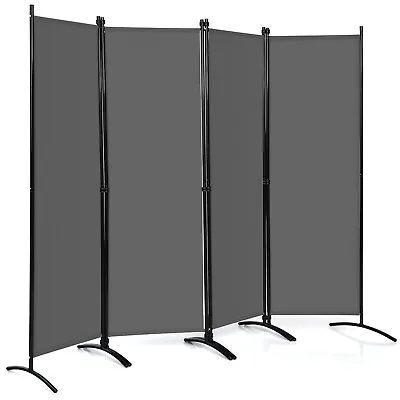 4-Panel Room Divider 173cm Folding Privacy Screen Portable Fiber Wall Divider • £44.95