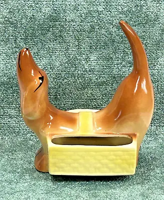 Vintage Ceramic Dachshund Mens' Vallet Wallet Watch Ring Dresser Caddy Holder • $24.99