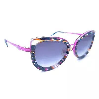 Wildfox Chaton Pink Confetti Sunglasses Grey Gradient Lens Cat-Eye Eyewear • $41.99