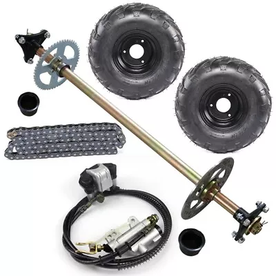 740mm Rear Axle Kit+6'' Wheel Tyre Brake Caliper For Go Kart Tricycle Mower Golf • $259.20