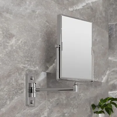 Wall Mounted 3x Magnifying Bathroom Mirror Shaving Make Up Extending Chrome • £29.97